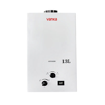 আধুনিক বাড়ির জন্য মার্জিত কালো ডিসপ্লে এবং বোতাম সহ 13L ফ্লু গ্যাস ওয়াটার হিটার