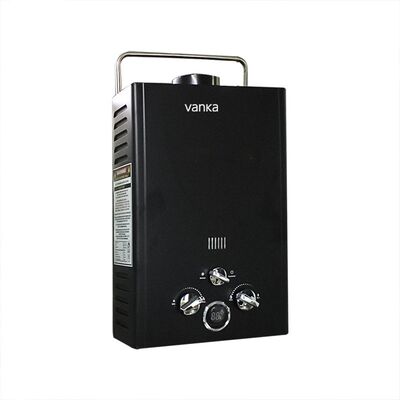 কালো 12L পোর্টেবল এলপিজি ট্যাংকবিহীন ওয়াটার হিটার ️ সিগারেট এক্সজাস সহ তাত্ক্ষণিক গরম জল